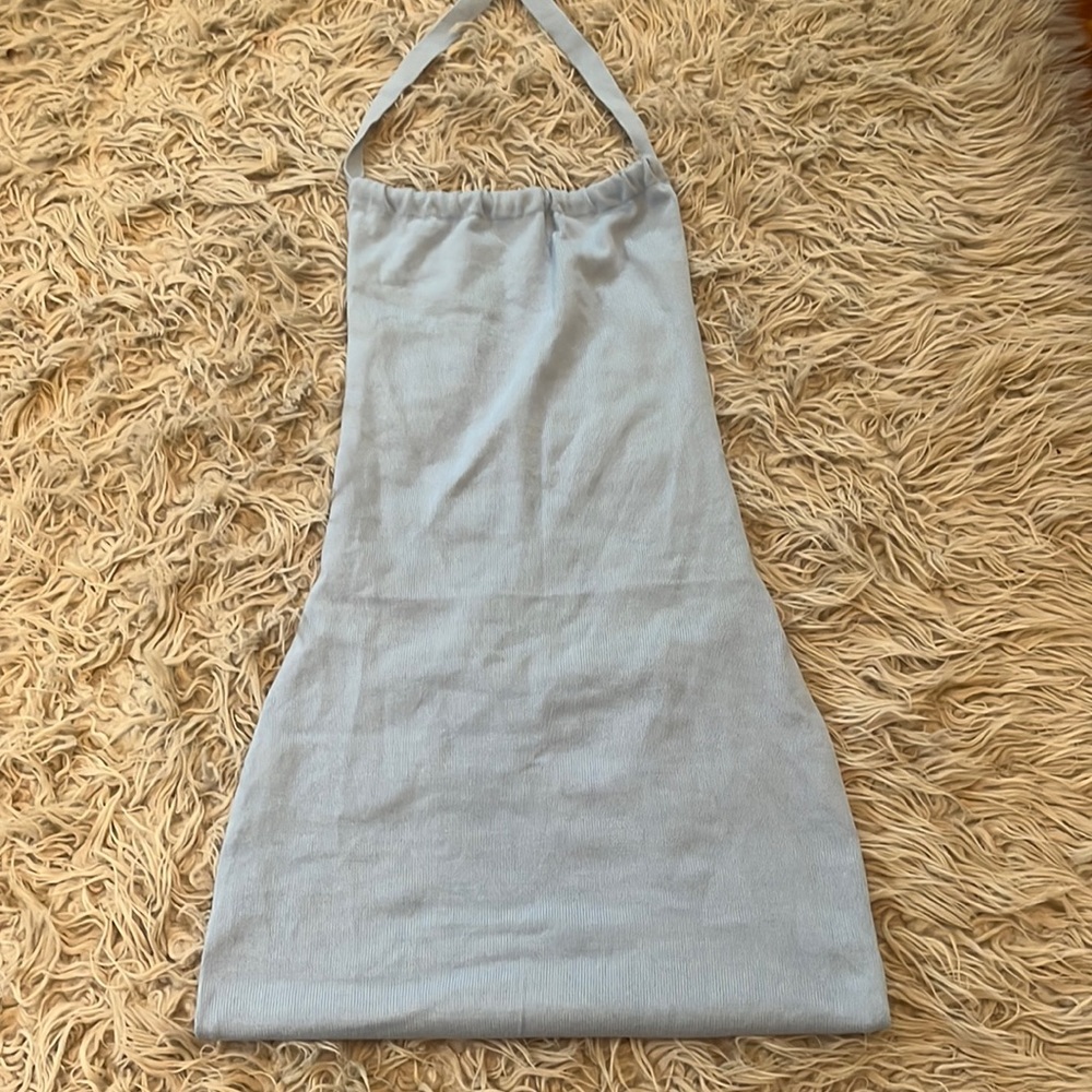 Blue backless dress
